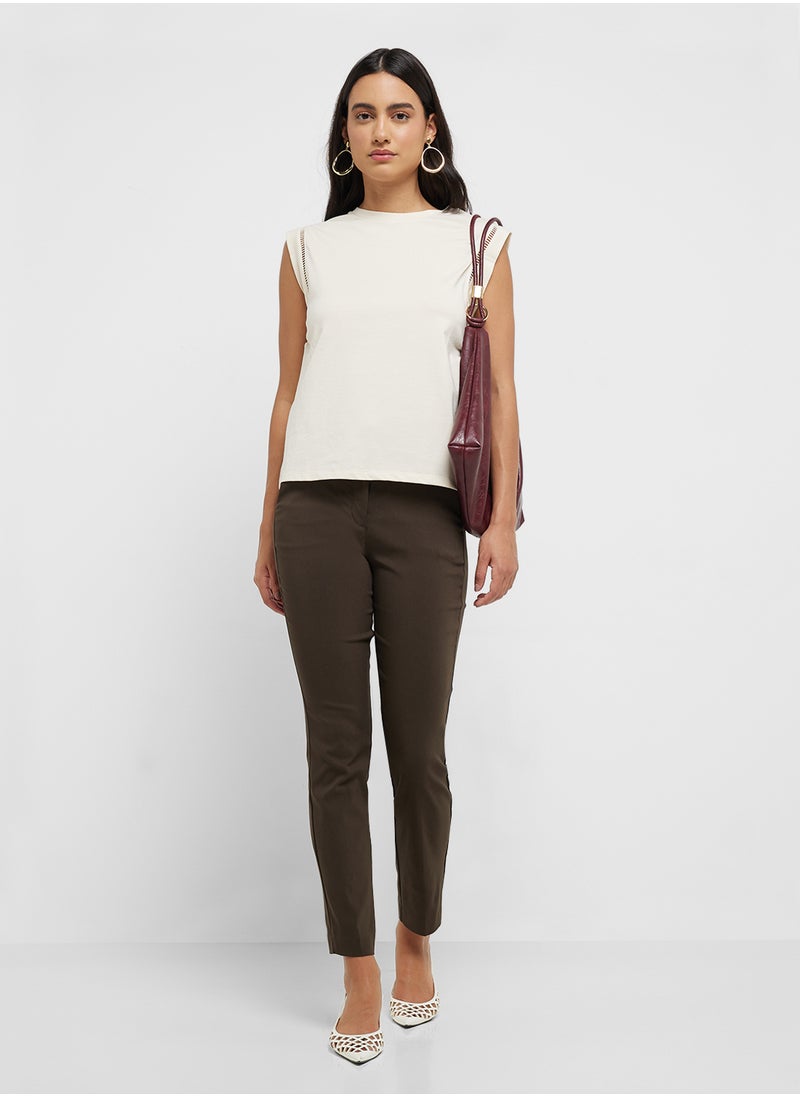 MANGO Cotton T-Shirt With Openwork Trim  - Image 4