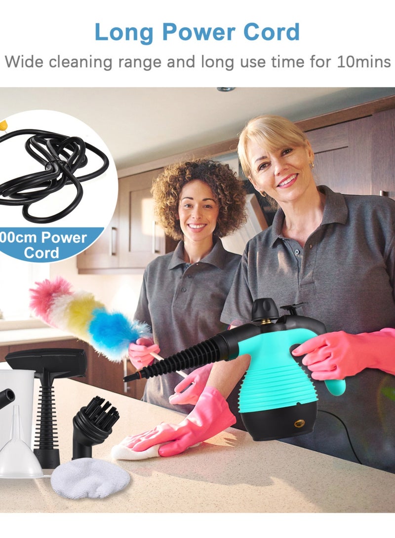 Joshberg Handheld Steam Cleaner, Steamer for Cleaning with 9 Accessories, Multipurpose Portable Upholstery Steamer with Safety Lock for Carpet Curtain Car Seat to Remove Grime, Grease, Save Time and Effort - Image 4