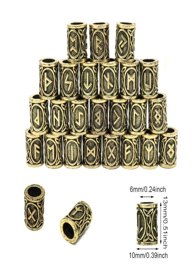 Honbay 24PCS Alloy Hair Tube Beads Viking Rune Beard Beads Tibetan Style Dreadlock Beads for Bracelets Necklace Pendant or Hair Decoration (24 Style) - Image 2