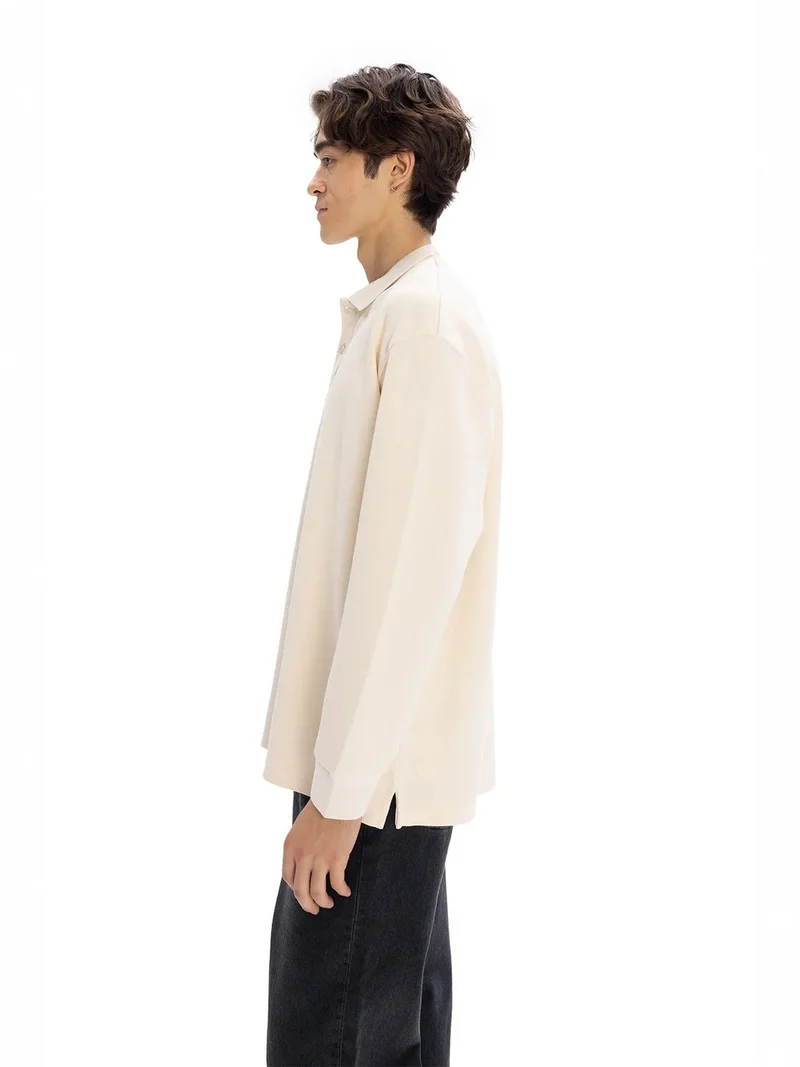 Giesto Beige Natural GIESTO Comfort Fit Polo Shirt with Button Detail for Men | Best Price UAE