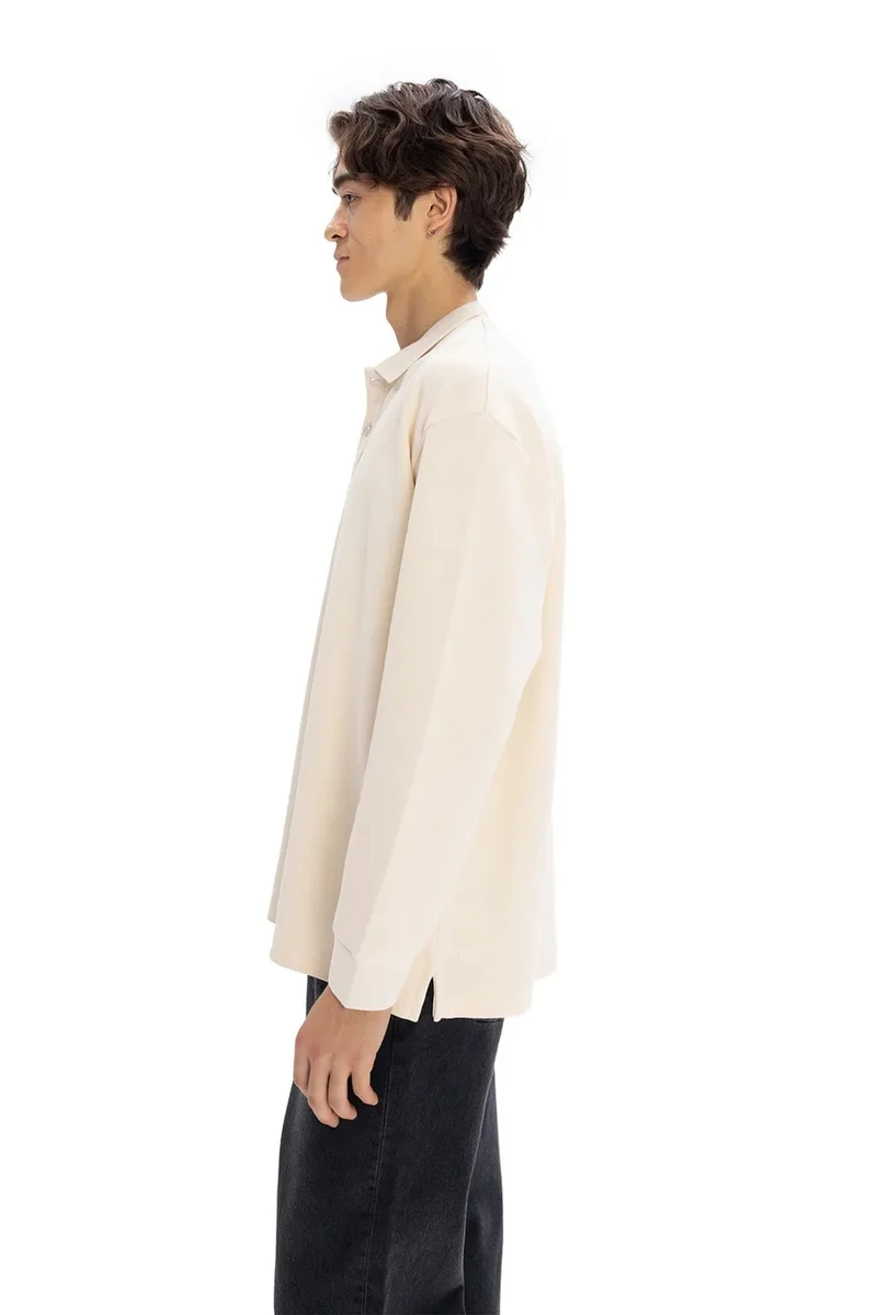 Giesto Beige Natural GIESTO Comfort Fit Polo Shirt with Button Detail for Men | Best Price UAE