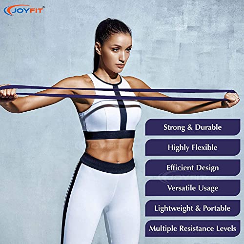 Joyfit Resistance Loop Bands - for Strength Training, Fitness Exercises, Pull up and Chin up Support, Leg, HIPS, Core, Back, Chest and Arms Workout for Men and Women at Home and Gym (Purple) - Image 4