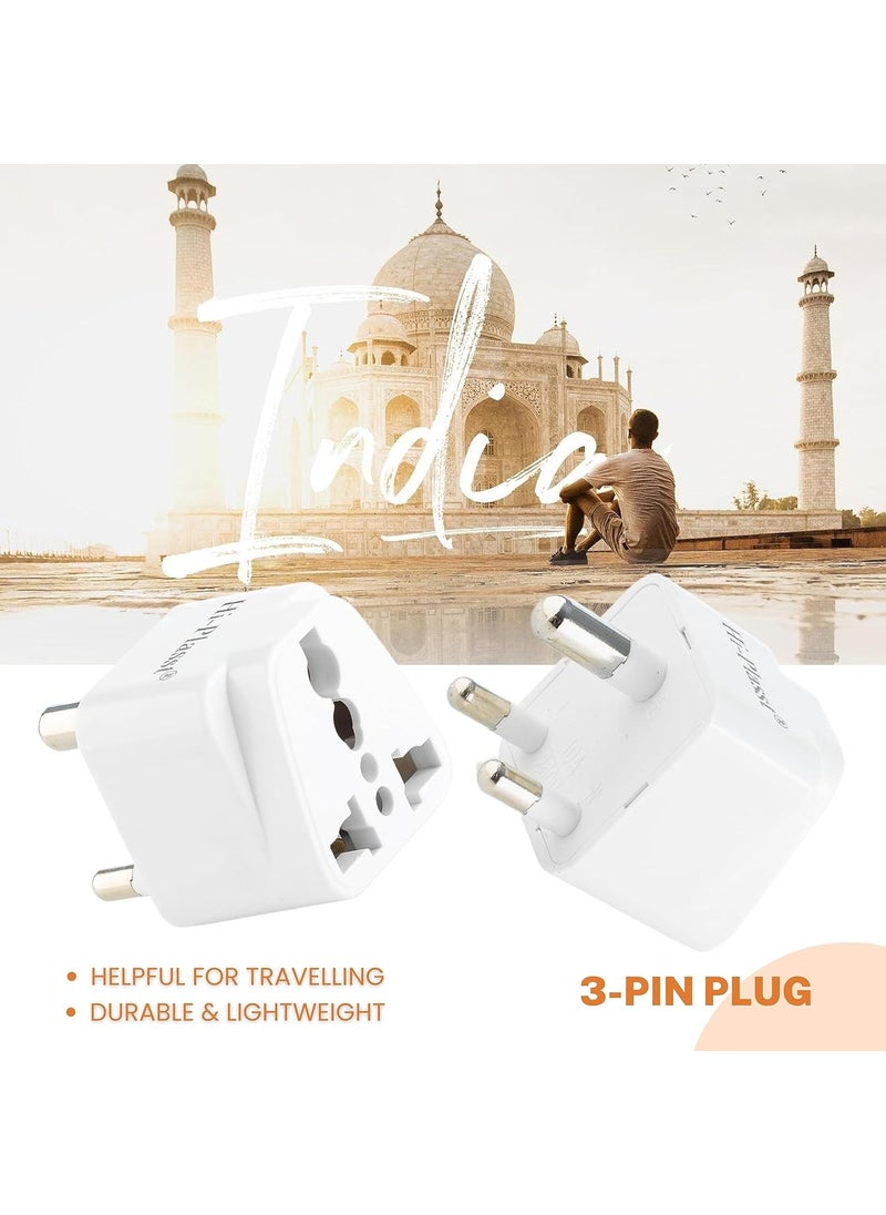HI PLASST PINS N PLUGS HiPlasst Pack of 1 US to India Converter Plug Type D Adapter with 3Pin Design UK to India Travel Adapter for Laptop Camera Charger Compatible with Indian Sockets  - Image 3