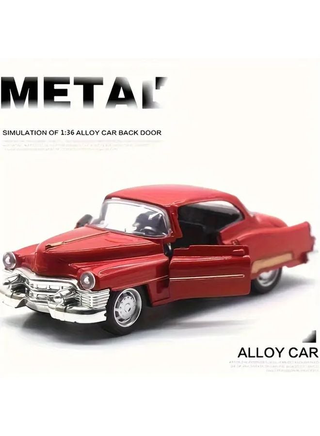 1 36 Scale Alloy Metal Classic Car Model Toy Red Color Opening Doors Vintage Retro Christmas Gift - Image 1