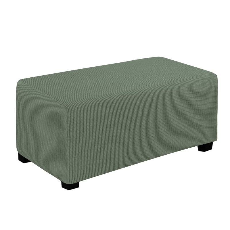 EasyGoing Stretch Ottoman Cover Folding Storage Stool Furniture Protector Soft Rectangle slipcover with Elastic Bottom Large Greyish Green