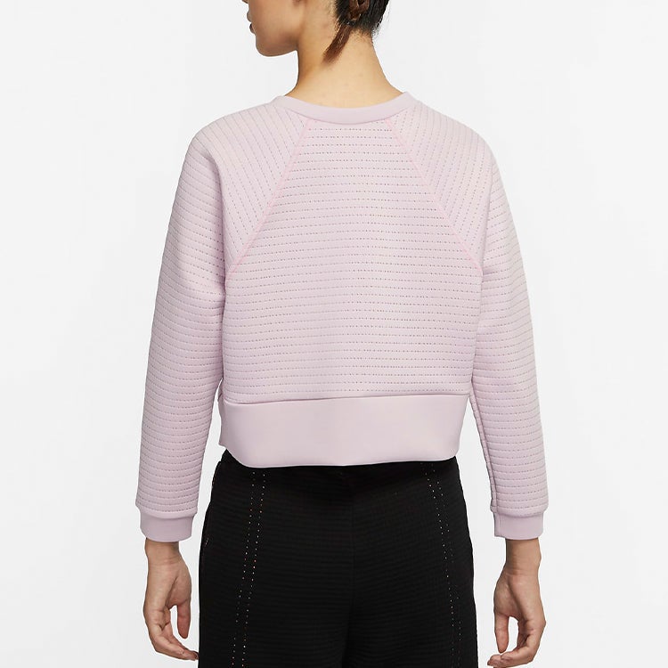 Nike (WMNS) Nike Pro Luxe Round-neck Sweatshirt 'Pink Purple Red' - Image 3