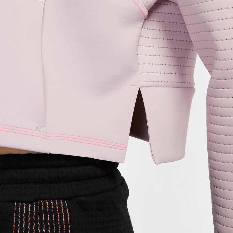 Nike (WMNS) Nike Pro Luxe Round-neck Sweatshirt 'Pink Purple Red' - Image 2