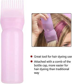 TRIIR Hair Dye Brush Bottle 3 Colors Lightweight Hair Dyeing Bottle Brush Shampoo Hair Color Oil Comb Applicator Toolpink - Image 4