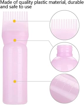 TRIIR Hair Dye Brush Bottle 3 Colors Lightweight Hair Dyeing Bottle Brush Shampoo Hair Color Oil Comb Applicator Toolpink - Image 2