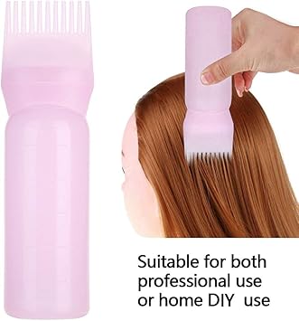 TRIIR Hair Dye Brush Bottle 3 Colors Lightweight Hair Dyeing Bottle Brush Shampoo Hair Color Oil Comb Applicator Toolpink - Image 5