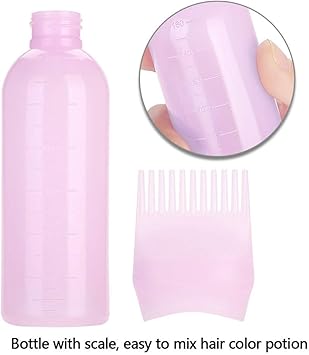 TRIIR Hair Dye Brush Bottle 3 Colors Lightweight Hair Dyeing Bottle Brush Shampoo Hair Color Oil Comb Applicator Toolpink - Image 3