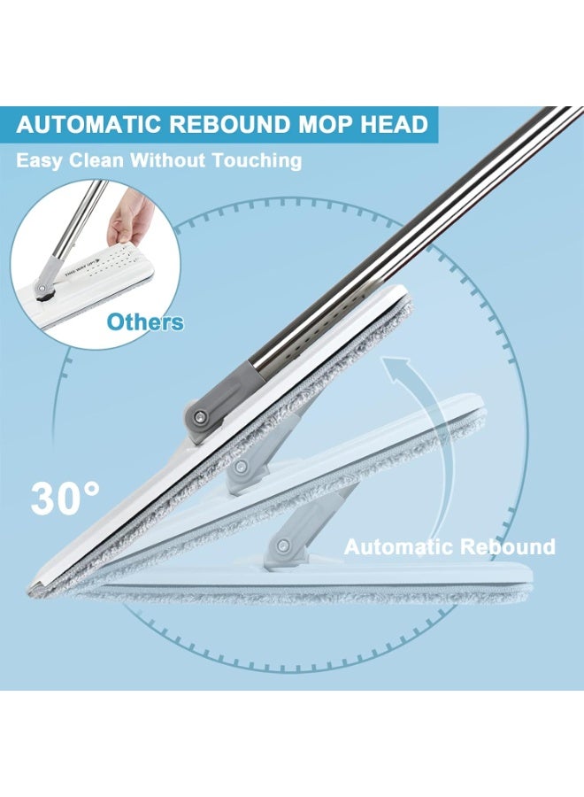 rayze Mop and Buckets Sets, ,360° Rotating Head Squeeze Flat Mop, Flat Mop Bucket with 2pc Reusable Pads & 126cm Long Handle, Microfibre Mops for Cleaning Laminate Tile Hardwood Floors - Image 5