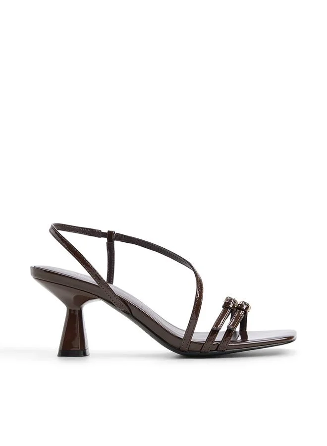 Anais Ladies Brown Heeled Sandals