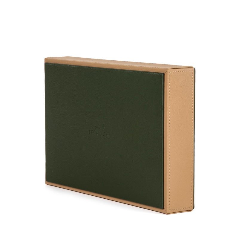 CASA BOTANICAL Handcrafted Desk Leather Organizer Tray with Lid Compartments 3 - Versatile and Stylish | Perfect for Office, Study, Table, Bedside, Cosmetic, and Decoration | Beige - Multi-Functional Storage - Image 4