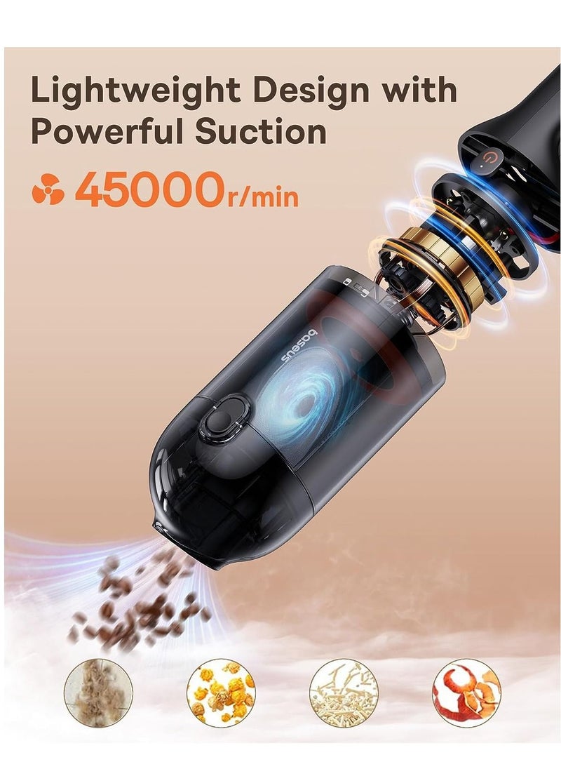 Baseus Handheld Vacuum Cordless Rechargeable, Car Vacuum Portable with Disposable Dust Bags, Small Dust Buster Wireless High Power Vacuum for Car Interior, Pet Hair, Stair, Sofa  - Image 2