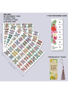 Cualfec Bible Index Tabs New & Old Testament Tabs Matte Laminated Floral Design - 122 Pcs (Floral)  - Image 4