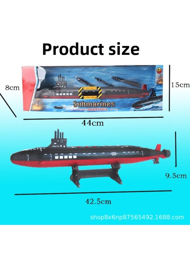 Plastic Finished Ship Simulation Ship Model Aircraft Carrier Sea Nuclear Submarine Destroyer Children's Toy Warship Wholesale-Color:43cm Nuclear Submarine Model  - Image 1