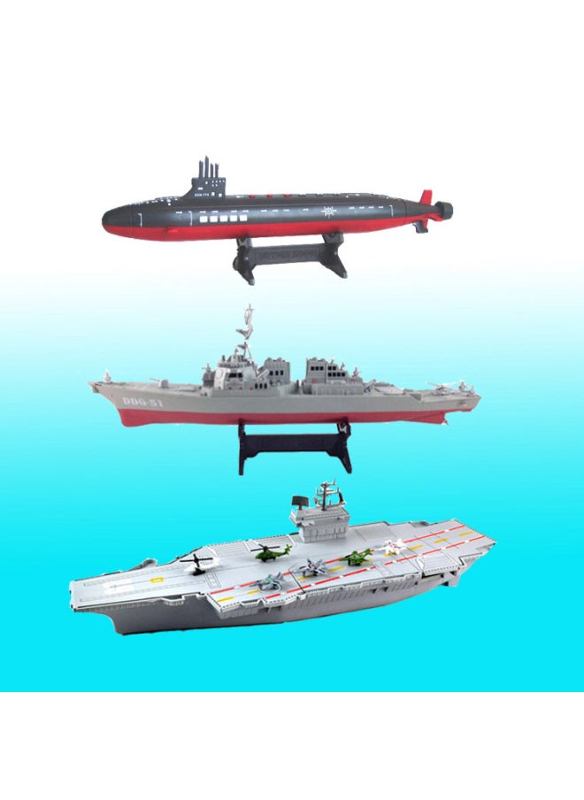Plastic Finished Ship Simulation Ship Model Aircraft Carrier Sea Nuclear Submarine Destroyer Children's Toy Warship Wholesale-Color:43cm Nuclear Submarine Model  - Image 2