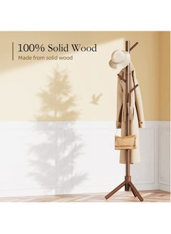 Freestanding Wooden Coat Rack, Multi-Functional Coat Tree with 8 Hooks, 3 Adjustable Sizes for Clothes, Hat, Handbags Stand Used in Bedroom Office Entryway Hallway - pzsku/Z41510B36D0F204BF82D5Z/45/_/1723710959/5db4932d-4788-4b92-9871-acba651d4dc2