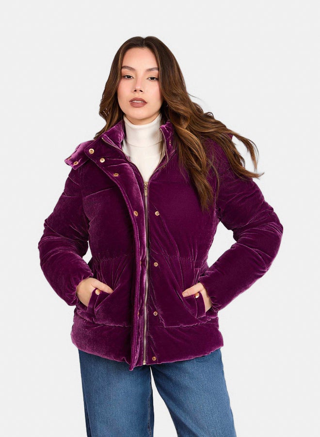 Women Regular Fit Jacket - Purple