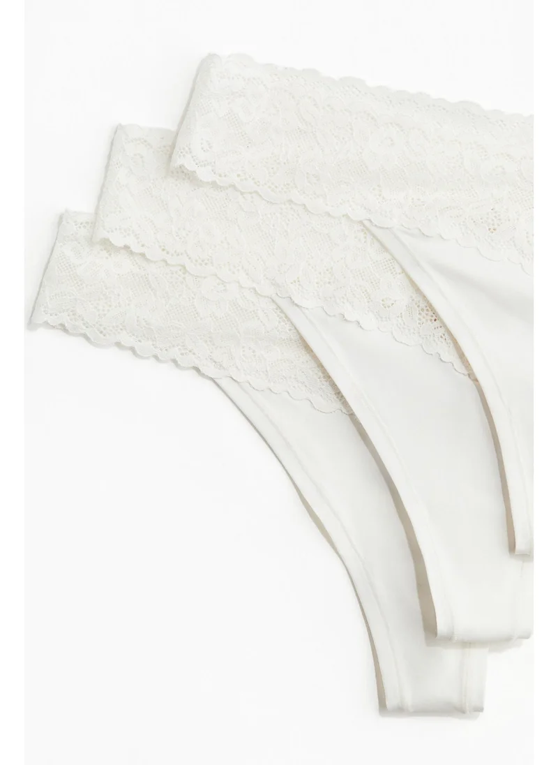 اتش اند ام 3-pack microfibre and lace thong briefs