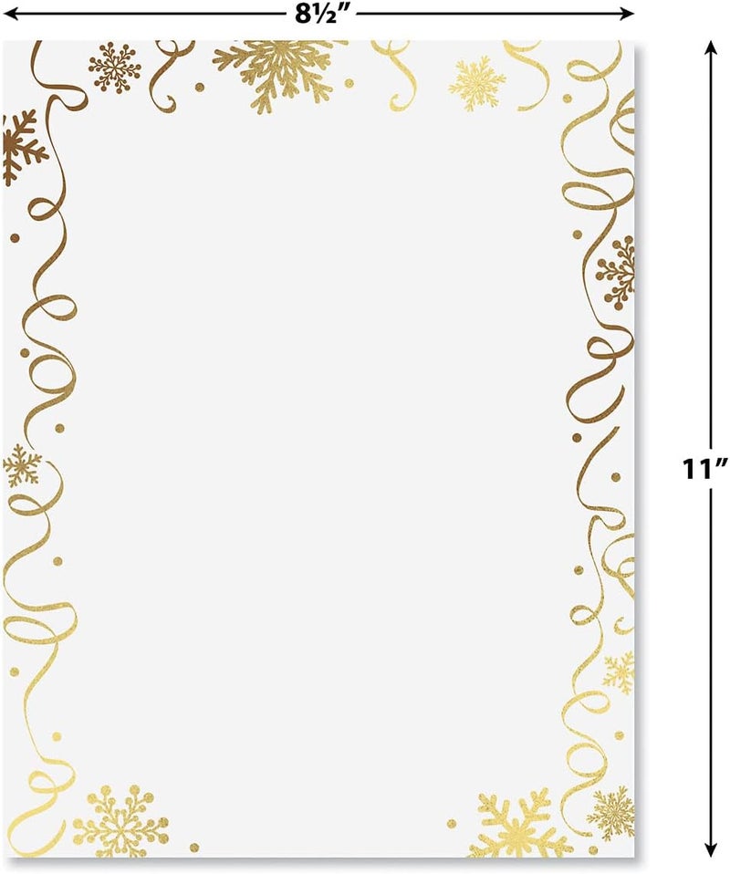 Current Foil Streamers & Snow Letter Papers - Set of 25, Stationery Papers, 8.5" x 11", Computer Paper, 70# Text Paper, Holiday, Christmas, Invitations, Newsletters… - Image 2