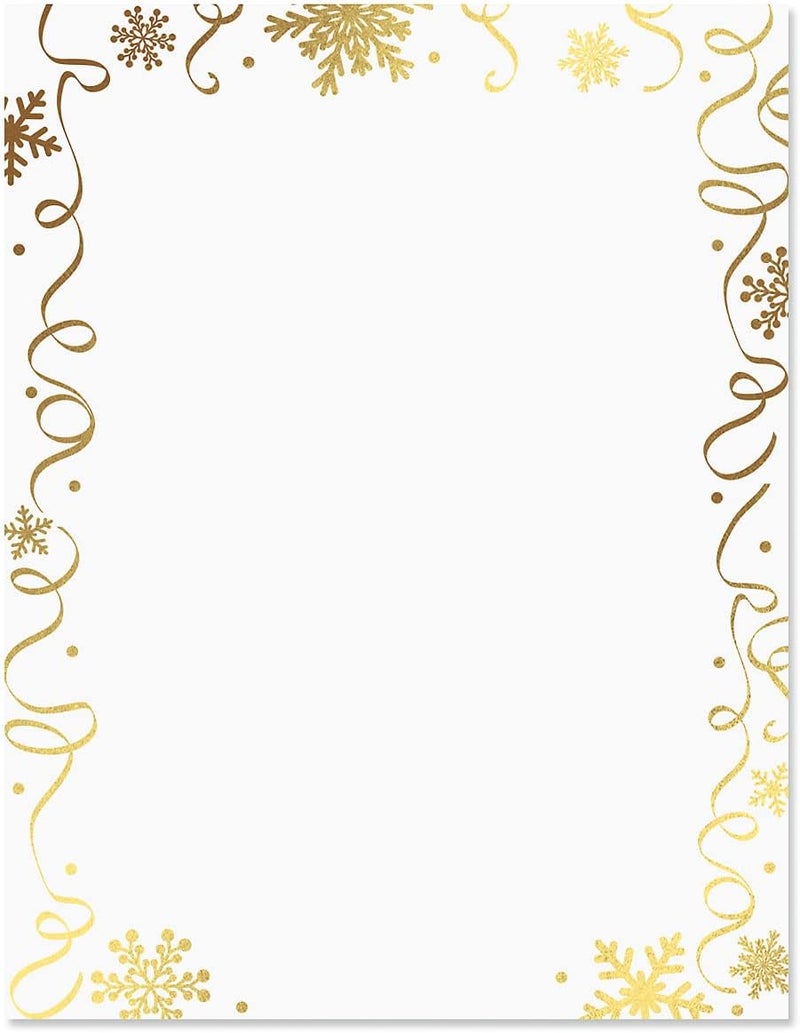 Current Foil Streamers & Snow Letter Papers - Set of 25, Stationery Papers, 8.5" x 11", Computer Paper, 70# Text Paper, Holiday, Christmas, Invitations, Newsletters… - Image 1