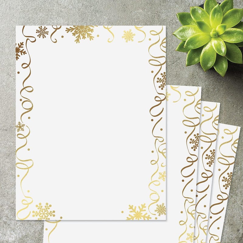 Current Foil Streamers & Snow Letter Papers - Set of 25, Stationery Papers, 8.5" x 11", Computer Paper, 70# Text Paper, Holiday, Christmas, Invitations, Newsletters… - Image 5