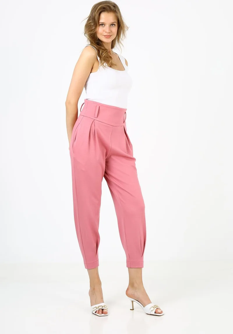 الكسندر جاردي Alexandergardı High Waist Pleated Trousers (B21-1040)