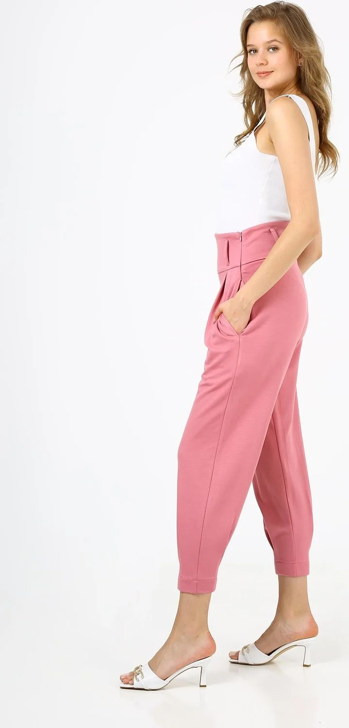 الكسندر جاردي Alexandergardı High Waist Pleated Trousers (B21-1040)