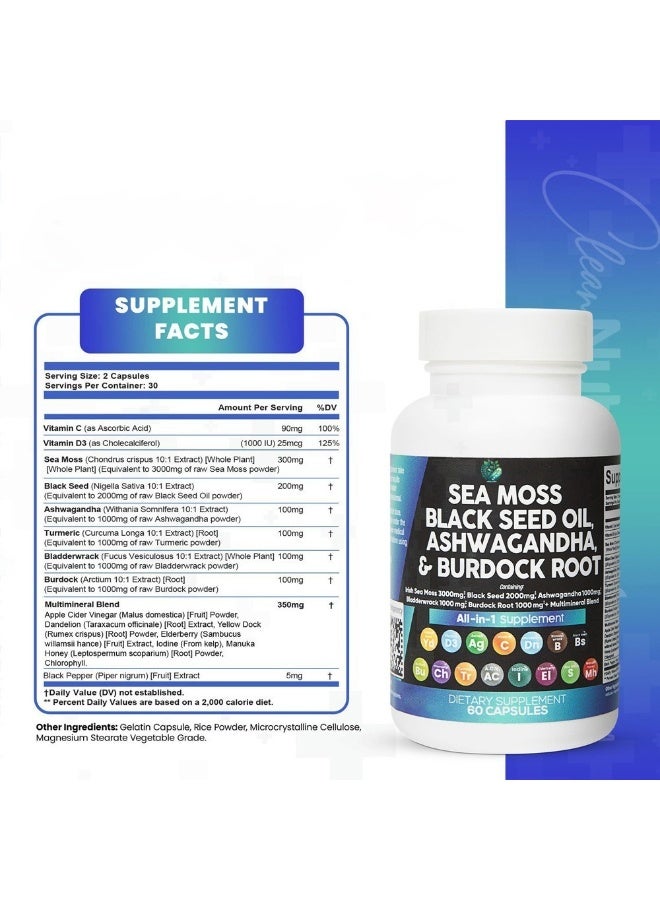 بيودي مكمل معادن متطور – مركب معادن مع طحالب البحر وزيت الحبة السوداء وكودزو مع الحديد لدعم الطاقة وصحة الجهاز الهضمي والبشرة، 60 كبسولة - Image 5