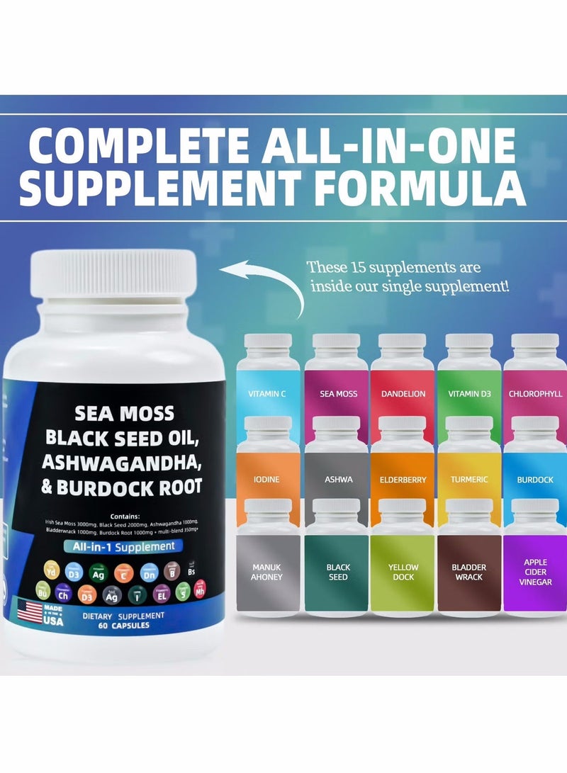 بيودي مكمل معادن متطور – مركب معادن مع طحالب البحر وزيت الحبة السوداء وكودزو مع الحديد لدعم الطاقة وصحة الجهاز الهضمي والبشرة، 60 كبسولة - Image 4