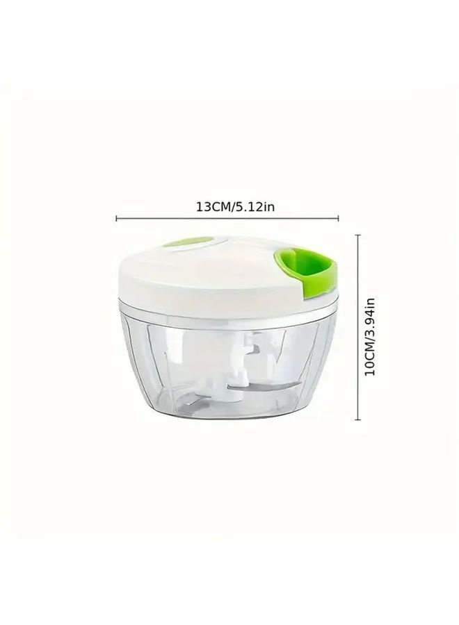 Blue Manual Food Chopper for Quick Onion Vegetable Garlic Dice - Image 3