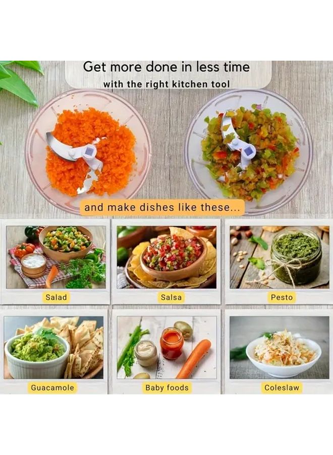 Blue Manual Food Chopper for Quick Onion Vegetable Garlic Dice - Image 5