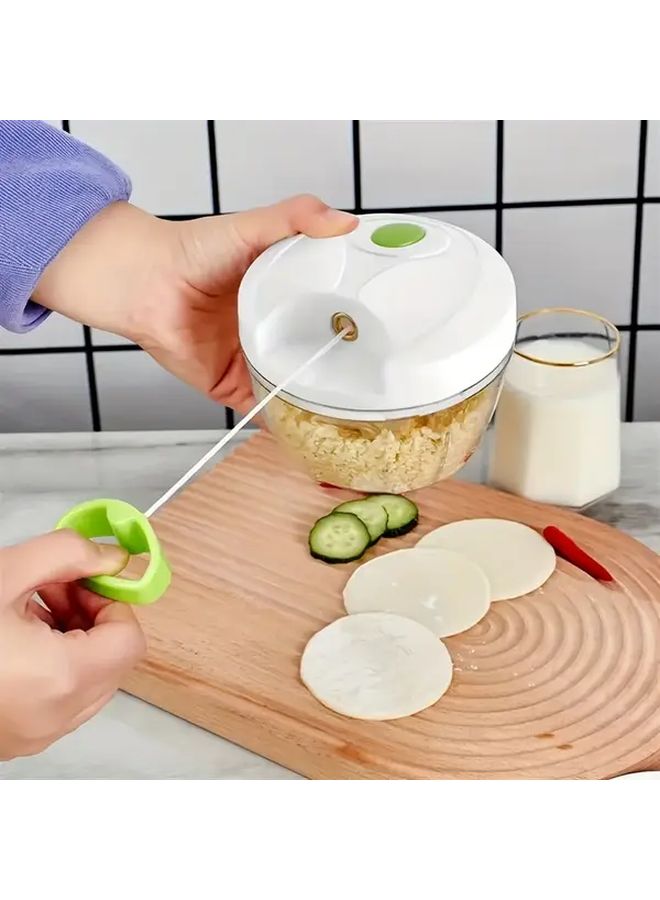 Blue Manual Food Chopper for Quick Onion Vegetable Garlic Dice - Image 4
