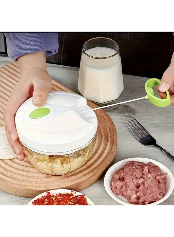 Blue Manual Food Chopper for Quick Onion Vegetable Garlic Dice - Image 1