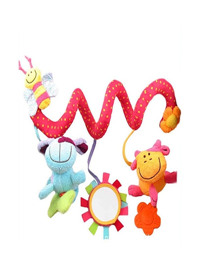 ORiTi Baby Pram Crib Ornament Hangings Red Cute Shape Design Spiral Plush Toys Stroller and Travel Activity Toy  - Image 3