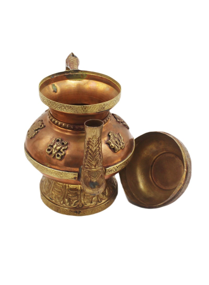 Antique Museum Handmade Arabic Traditional Copper Kettle 23 cm  - Image 1
