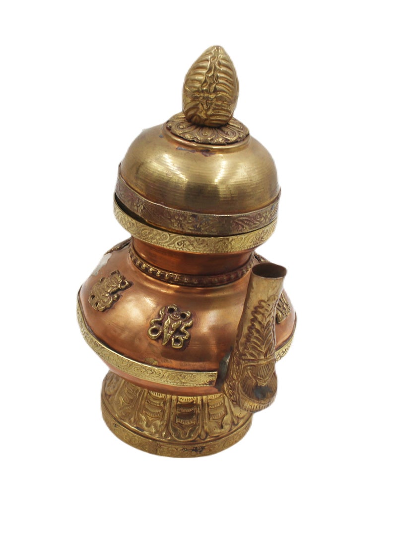 Antique Museum Handmade Arabic Traditional Copper Kettle 23 cm  - Image 3