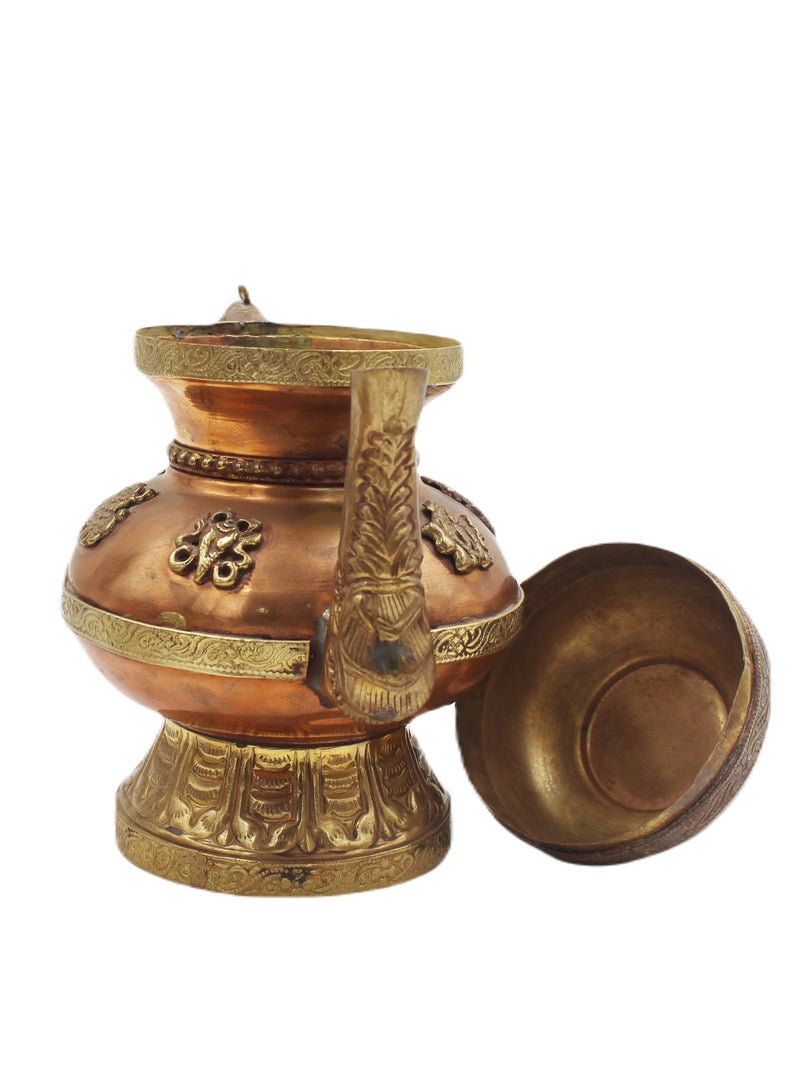 Antique Museum Handmade Arabic Traditional Copper Kettle 23 cm  - Image 4