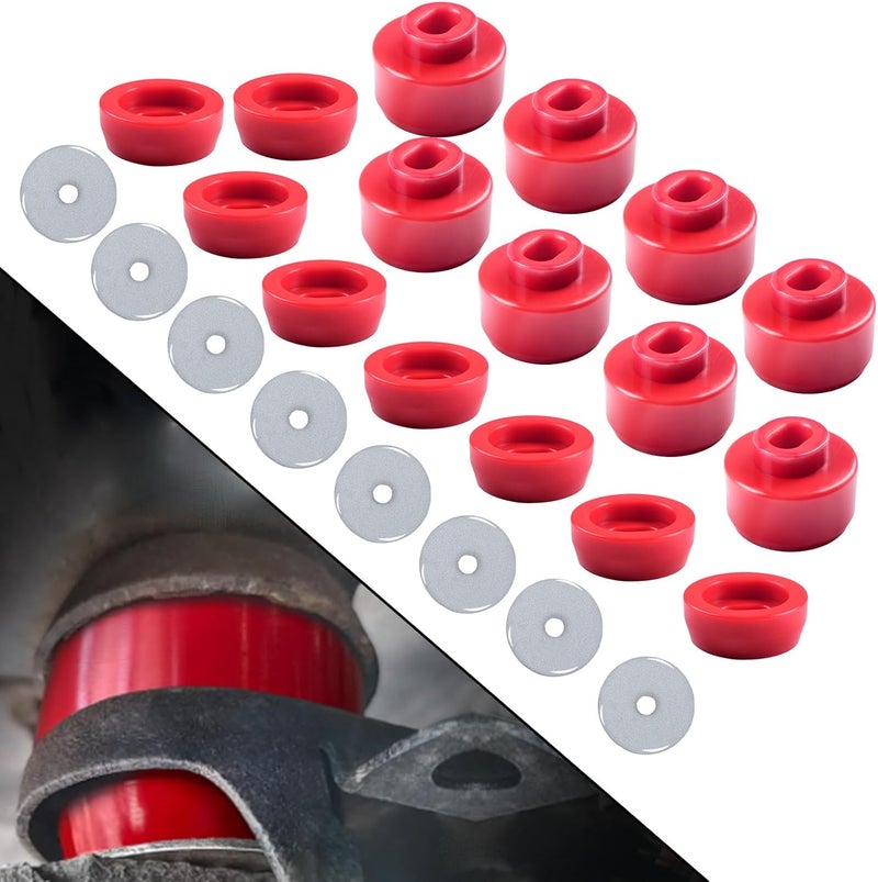 Autoptzxd 7-141 Body and Cab Mount Bushing Kit for 1999-2014 Chevy Silverado & Sierra 1500/2500 2WD/4WD, 24PCS Polyurethane - Image 1