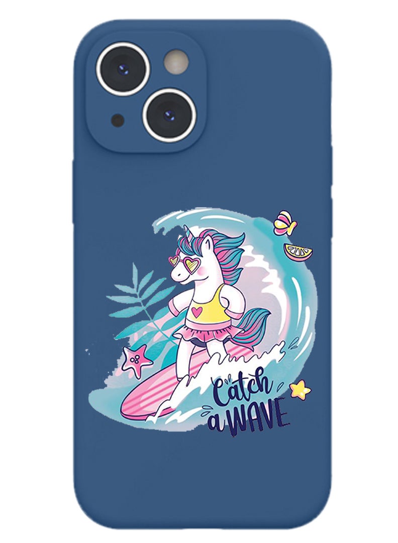 Theodor Protective Slim Fit Case Liquid Silicone Cover with Full Body Protection Anti-Scratch Shockproof Case For iPhone 13 Blue  - Cats Pumpkin Halloween2-01 - Image 1