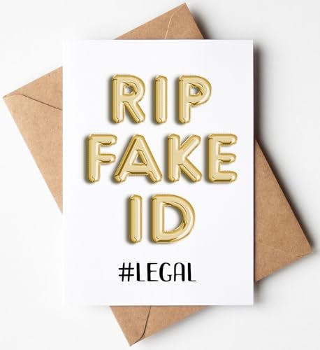 Gelid Funny 21st Birthday Card for Him or Her - Happy Birthday Card for 21 Year Old Daughter Son Niece Nephew Sister or Friend - Humorous Twenty One Gift Ideas - RIP Fake ID Card for Best Friend or Coworker - Image 2