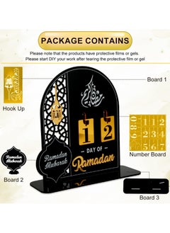 Eworld Ramadan Wooden Advent Calendar, Elegant Countdown Decoration with Acrylic Craft Ornaments for Home, Eid Celebrations, and Kids' Gifts, Featuring a 30-Day Countdown  - Image 3