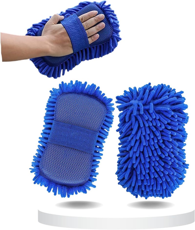 MOTRK Microfiber Car Wash Dust Drying Mitt | Cleaning Cloth | Car Wash Cleaning Glove (1 Love) (Colorful, Sponge) - Image 2