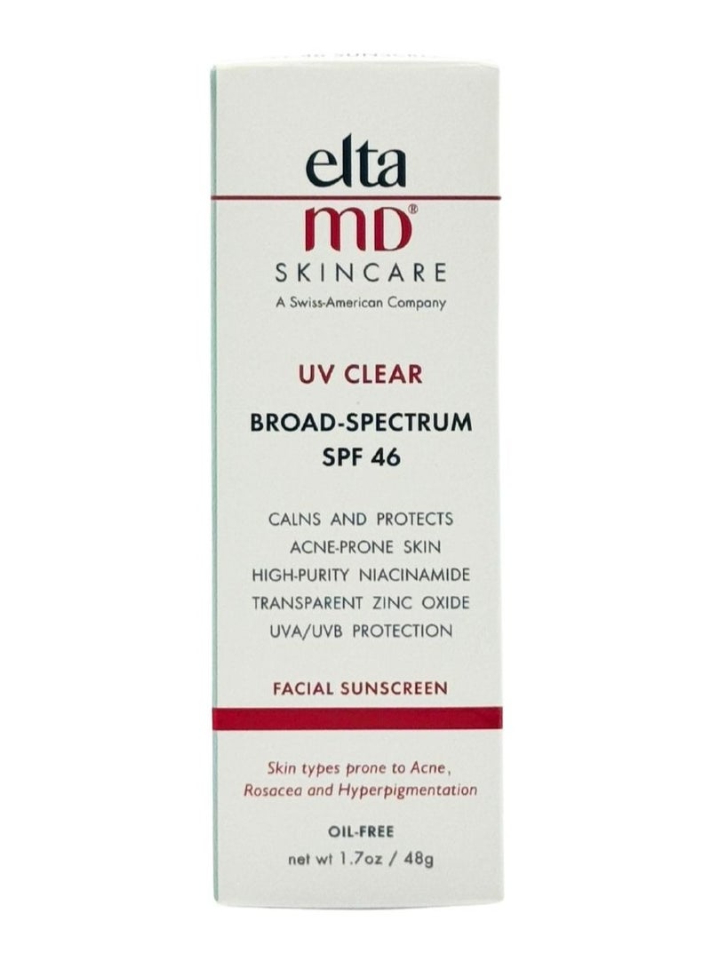 EltaMD UV Clear Broad Spectrum SPF 46 Facial Sunscreen, Oil Free, 1.7oz / 48g - Image 1