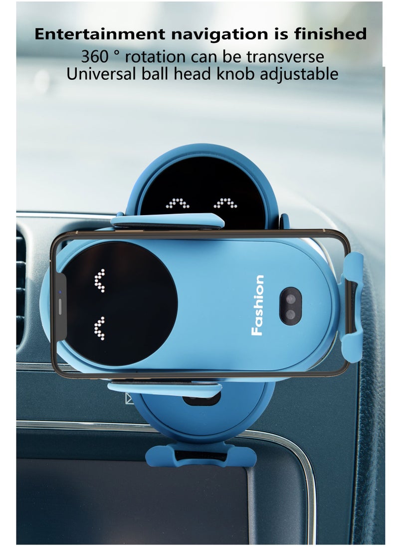 GULFLINK - S11 Smart Infrared Automatic Induction Mobile Phone Holder Car Mobile Phone Charging Case Wireless Charger Car Holder- Black - Image 1