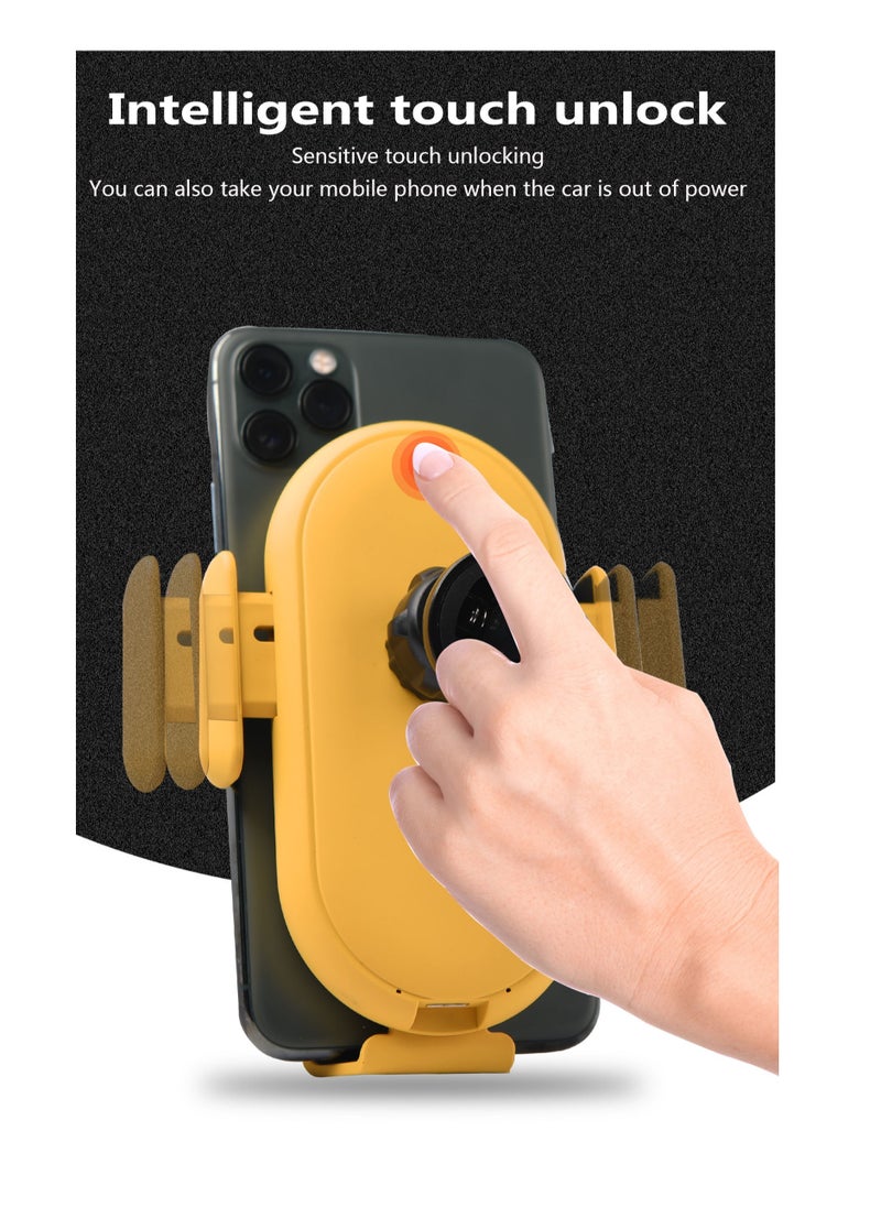 GULFLINK - S11 Smart Infrared Automatic Induction Mobile Phone Holder Car Mobile Phone Charging Case Wireless Charger Car Holder- Black - Image 1