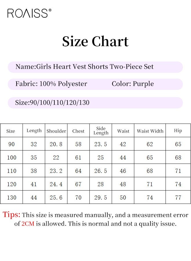 roaiss Toddler Girls Adorable T-shirt and Shorts Set, Stylish Summer Outfit with Sleeveless Heart Print Top and Solid Shorts, 2 Piece Comortable Clothing Set for Little Girls - Image 5