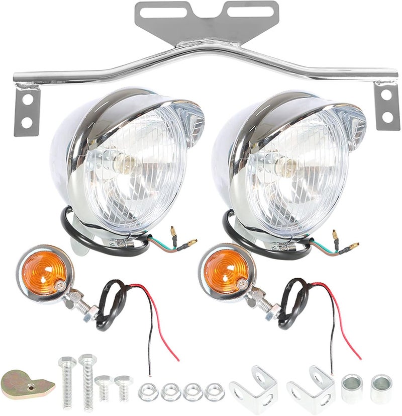 LABLT Motorcycle Passing Driving Spot Fog Light Turn Signal Light Bar with Bracket Set - Image 1